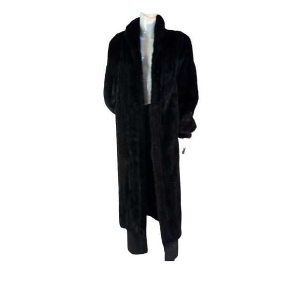 Mink long coat in black, size Small, EUC - Picture 9 of 16